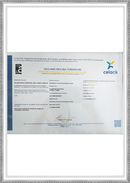 Certificado de Zegao